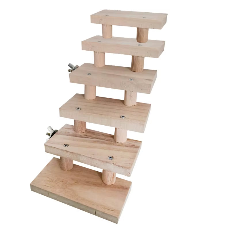 Hamster Ladder Toys 3/4/5/6/7/8 Layers Wood Ladder Bird Parrot Toy Climbing Stairs Pet Toys Gift Pet Cage Accessories