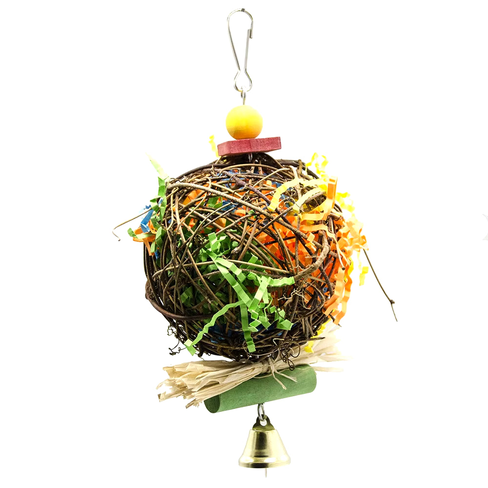 Parrot Shredder Toy Dry Anti-Biting Parrot Cage Foraging Toy Chewing Toy with Bell Parrots Toys and Bird Accessories for Pet Toy