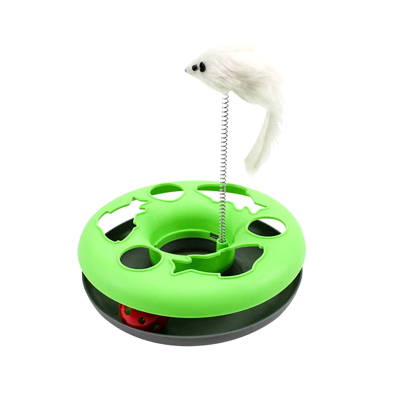 Funny Cat Toys for Indoor Cats Interactive Kitten Toys Roller Tracks with Catnip Spring Pet Toy with Exercise Balls Teaser Mouse