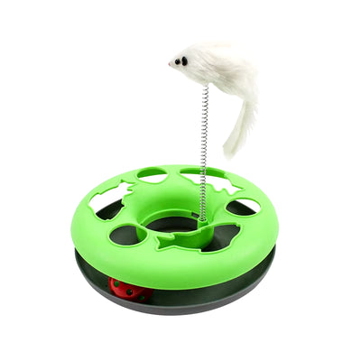 Funny Cat Toys for Indoor Cats Interactive Kitten Toys Roller Tracks with Catnip Spring Pet Toy with Exercise Balls Teaser Mouse