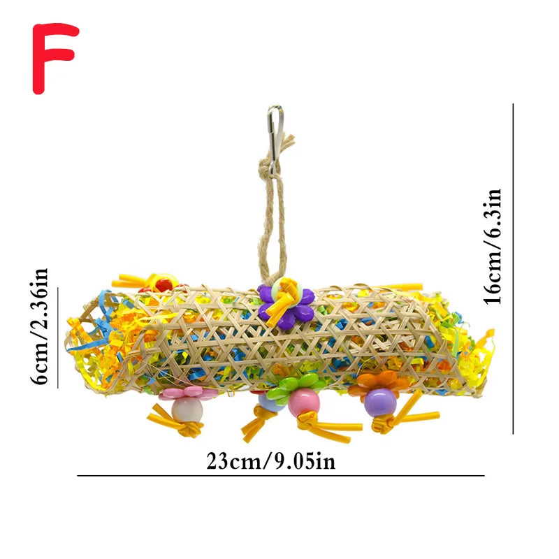 Parrot Shredder Toy Dry Anti-Biting Parrot Cage Foraging Toy Chewing Toy with Bell Parrots Toys and Bird Accessories for Pet Toy