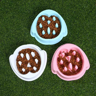 New Pet Dog Bowl Slow Feeder Plastic anti Choking Puppy Cat Eating Dish Bowl Anti-Gulping Food Plate