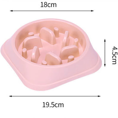 New Pet Dog Bowl Slow Feeder Plastic anti Choking Puppy Cat Eating Dish Bowl Anti-Gulping Food Plate