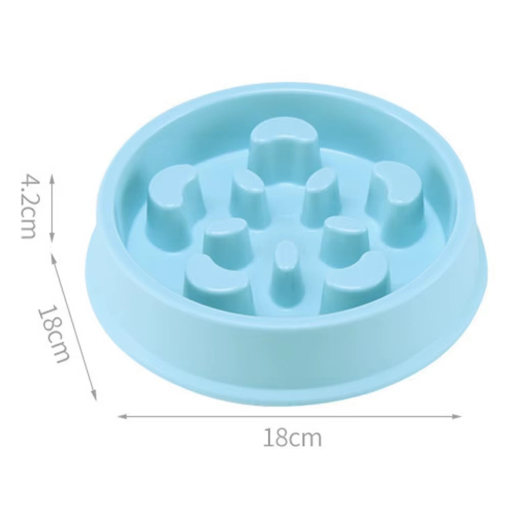 New Pet Dog Bowl Slow Feeder Plastic anti Choking Puppy Cat Eating Dish Bowl Anti-Gulping Food Plate