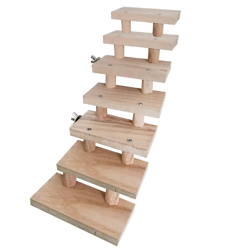 Hamster Ladder Toys 3/4/5/6/7/8 Layers Wood Ladder Bird Parrot Toy Climbing Stairs Pet Toys Gift Pet Cage Accessories