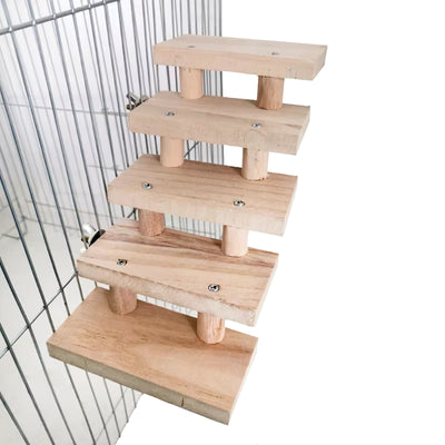 Hamster Ladder Toys 3/4/5/6/7/8 Layers Wood Ladder Bird Parrot Toy Climbing Stairs Pet Toys Gift Pet Cage Accessories