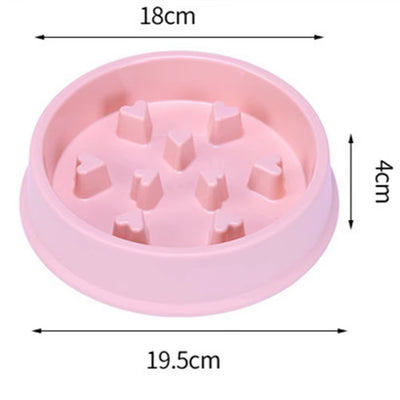 New Pet Dog Bowl Slow Feeder Plastic anti Choking Puppy Cat Eating Dish Bowl Anti-Gulping Food Plate